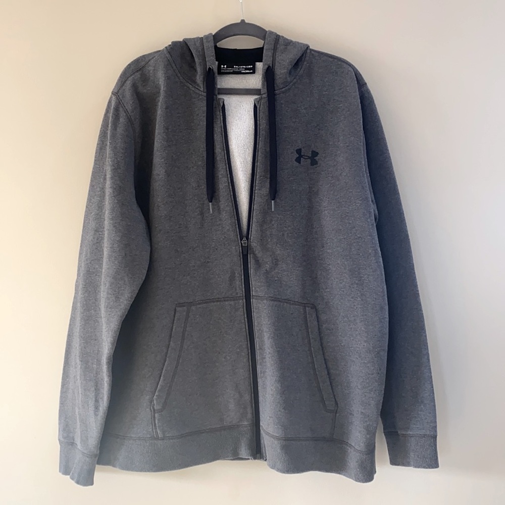 Under Armour Men’s gray zip up hoodie. XXL